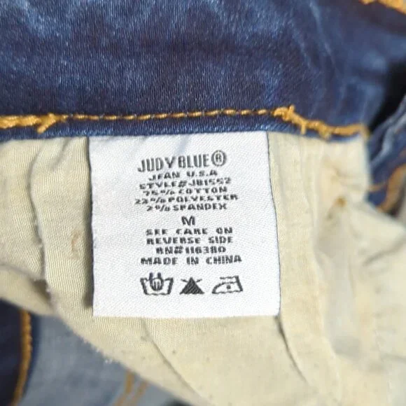 Judy Blue Jean Shorts Women's M Blue Denim Cuffed - Picture 8 of 9